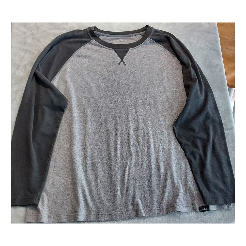 Eddie Bauer Men's Grey Long Sleeve Cotton Pullover Shirt Crewneck Size XXL